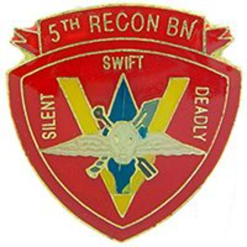 P64011 Pin - USMC, 5th Recon Battalion - 1 in.