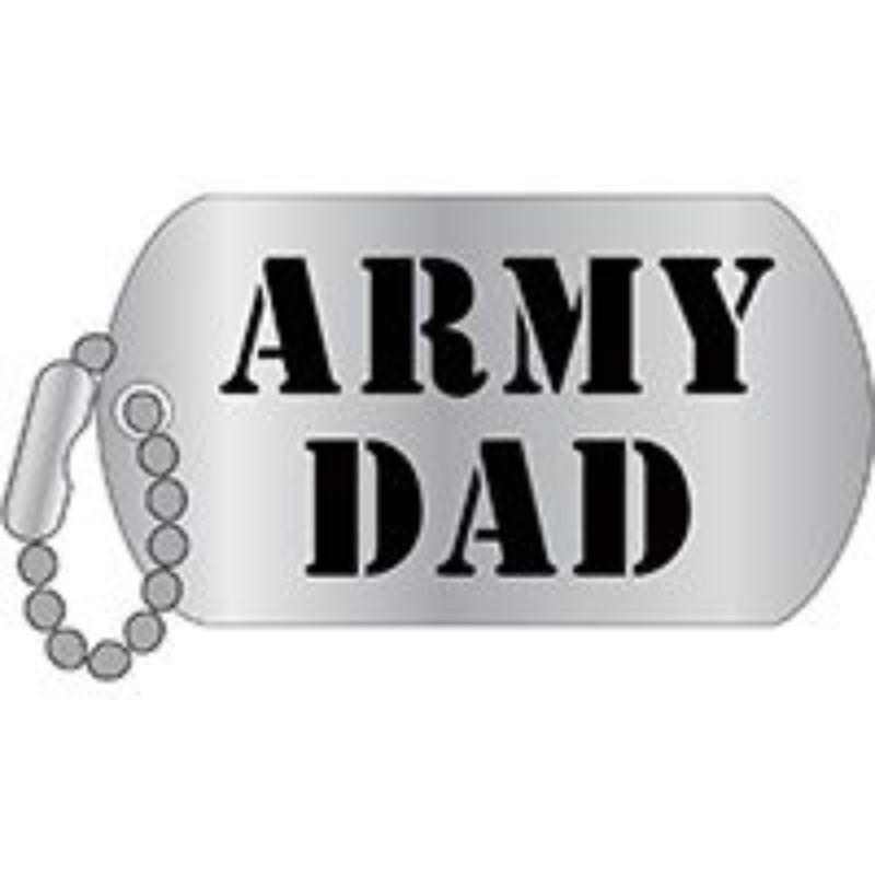 P64037 Pin - Army, Dad - Dog Tag - 1.25 in.