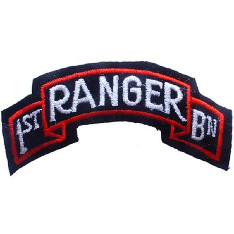 PM0103 Patch - Army, Tab, Ranger.1st - Clear - 3.63 x 1.62 in.