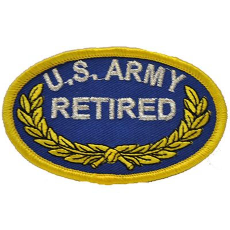 PM0108 Patch - Army, Oval, Retired - 3.5 in.