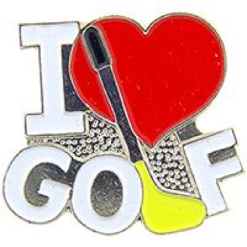 P03911 Pin - Golf, I Love - 1 in.