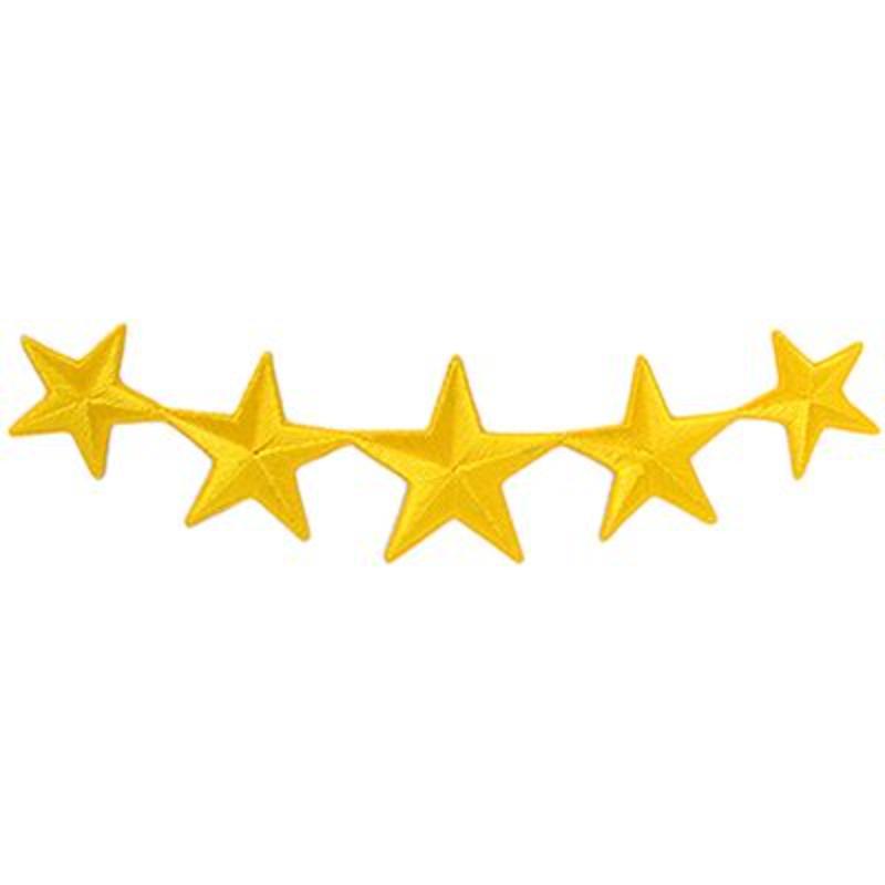 PM0356 Patch - Stars, 5, Gold - 5.25 in.