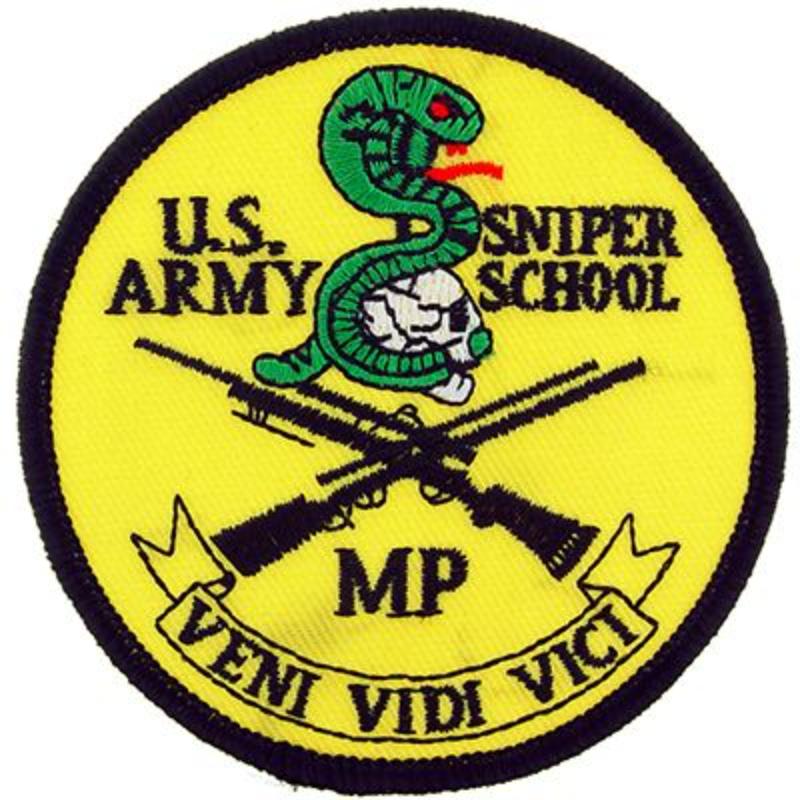 PM0585 Patch - Army, Sniper School - 3 in.