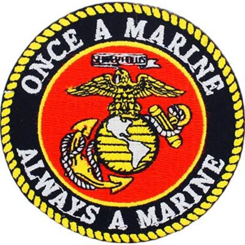 PM0615 Patch - USMC Logo, Once A Marine - 3.63 in.