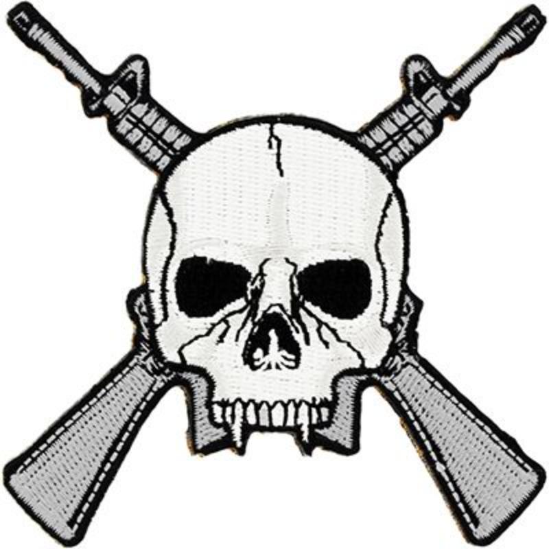 PM0757 Patch - Skull & Rifles - 3.25 in.