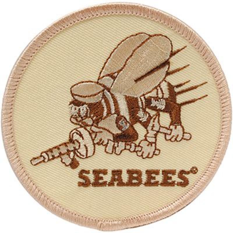 PM0790 Patch - USN, Seabees - Desert - 3.63 in.
