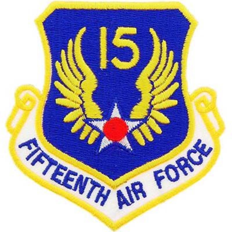 PM0915 Patch - USAF, 15th, Shield - 3.63 in.