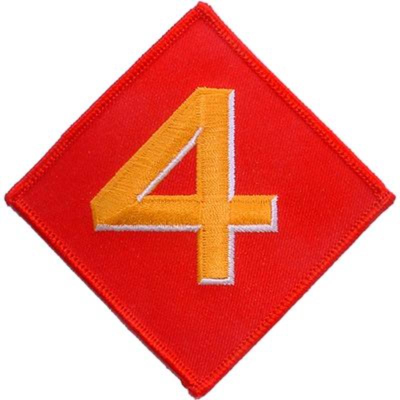 PM1289 Patch - USMC, 4th Division - 3.38 in.