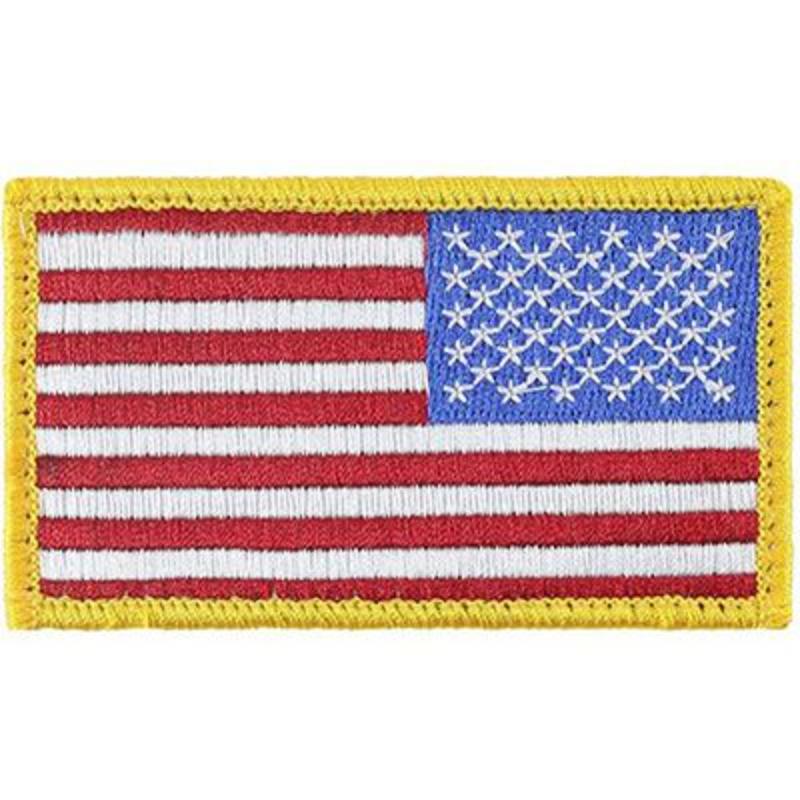 PM1302 Patch - Flag, USA, Gold - Right - 3.38 x 2 in.