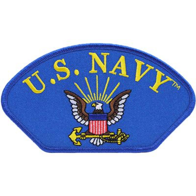 PM1376 Patch - USN, Hat, Logo - 5.25 x 3 in.