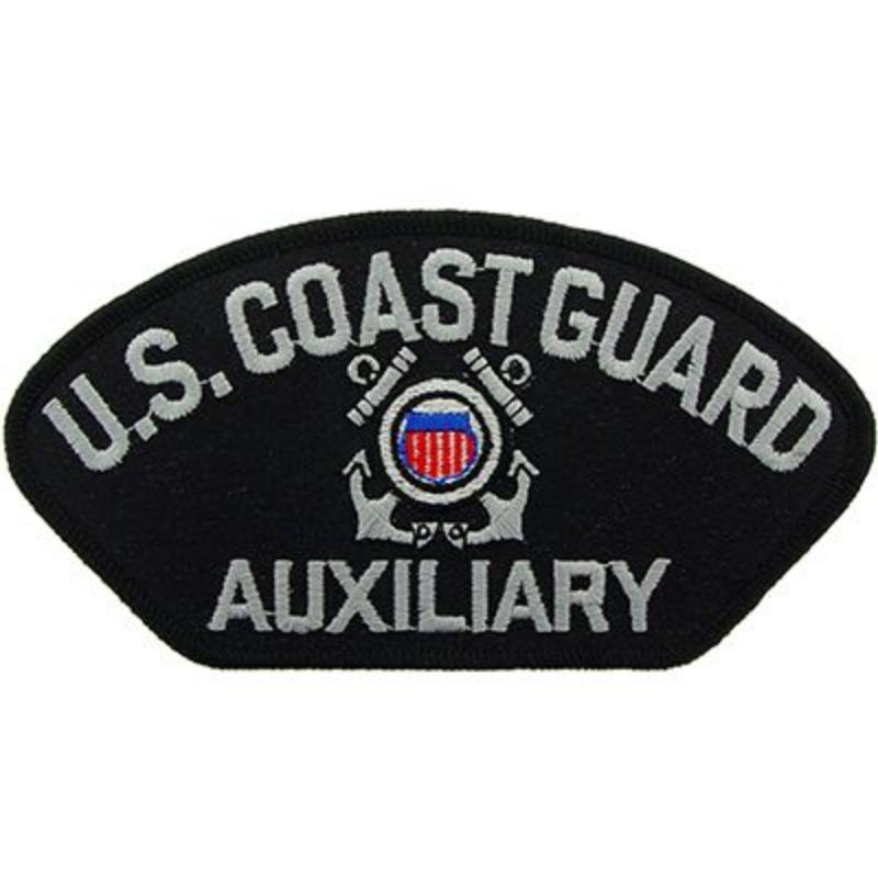 PM1476 Patch - United States Coast Guard, Hat, Logo - AUX - 5.25 x 3 in.