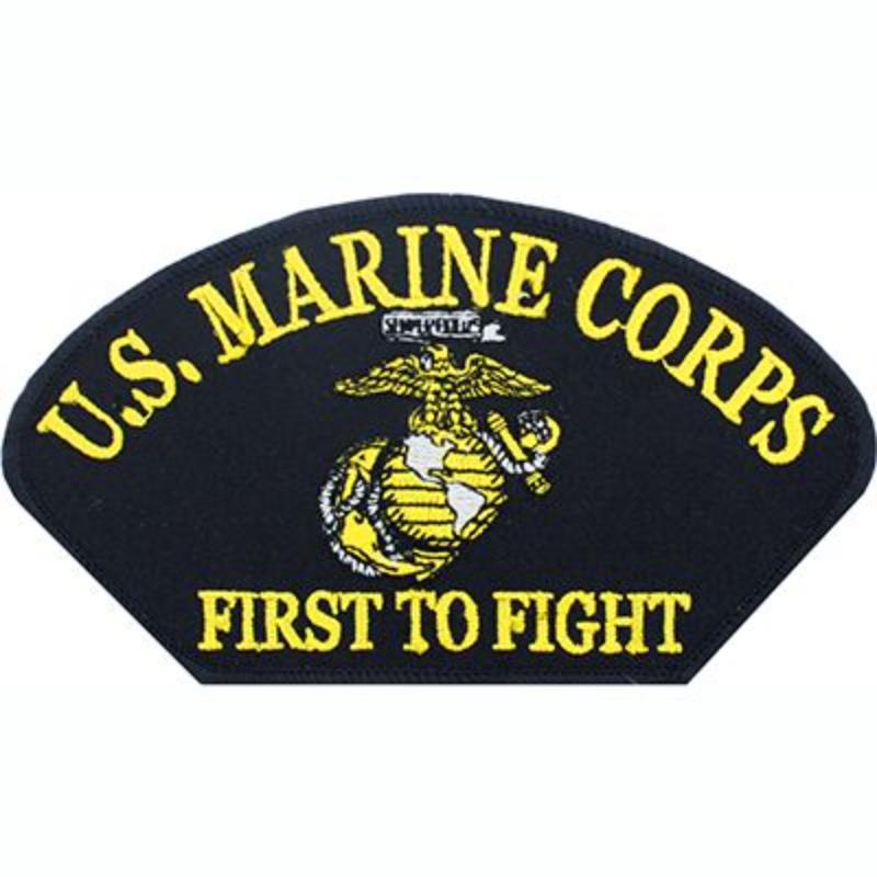 PM1481 Patch - USMC, Hat, First to Fight - 5.25 x 3 in.