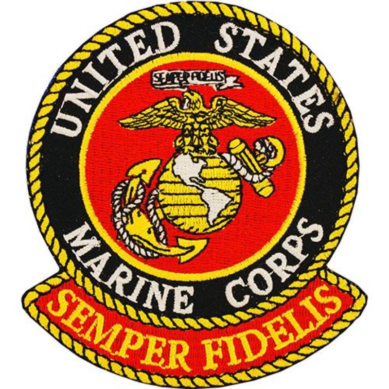 PM7142 Patch - USMC Logo, Semper FI - Large - 4.23 in.