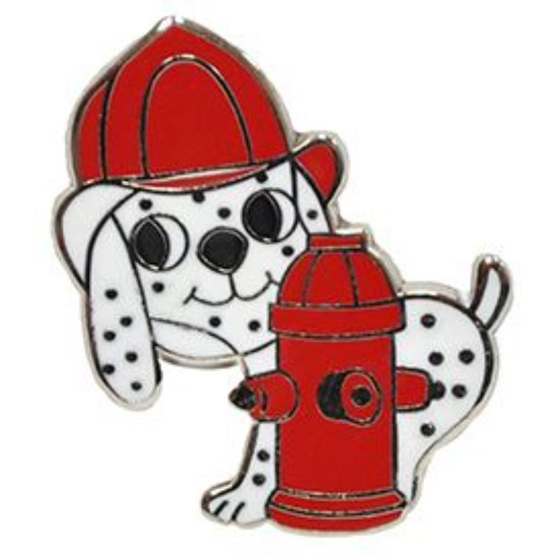 Fire Dog Hydrant Pin - Red - 0.88 in. - Durable Design