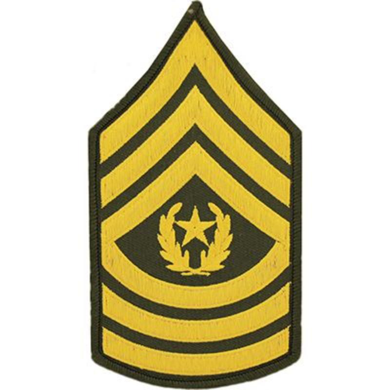 PM1011 Patch - Army, E9, Command Sergeant Major - Dress Green - Set of 2 - 3.13 in.