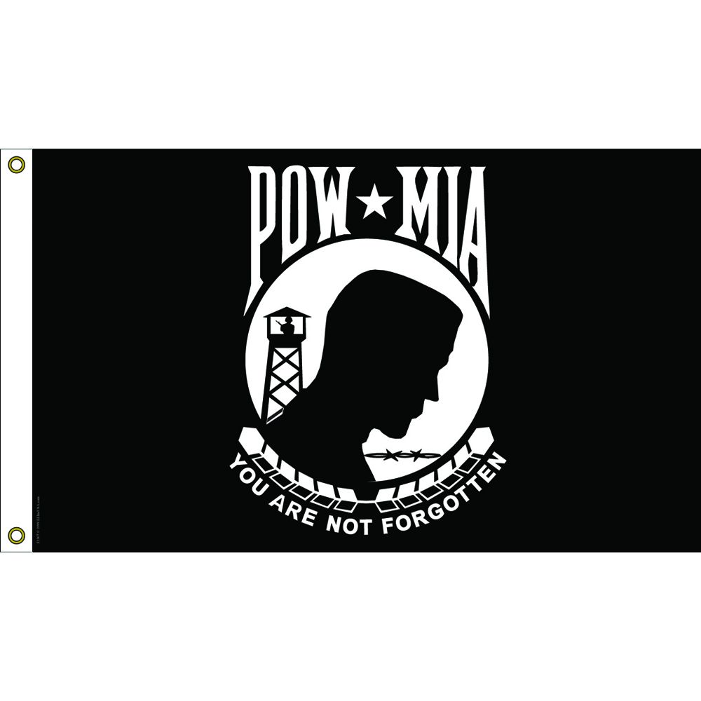 F3207-06 Flag - Pow Mia - Nylon-Glow - 4 x 6 ft.