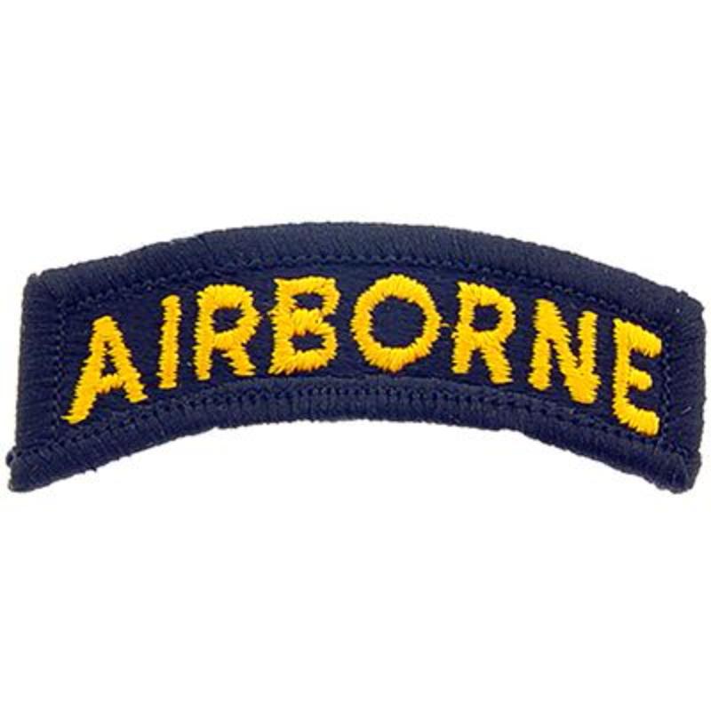 PM0470 Patch - Army, Tab, Airborne - Gold & Black - 2.5 x 0.75 in.