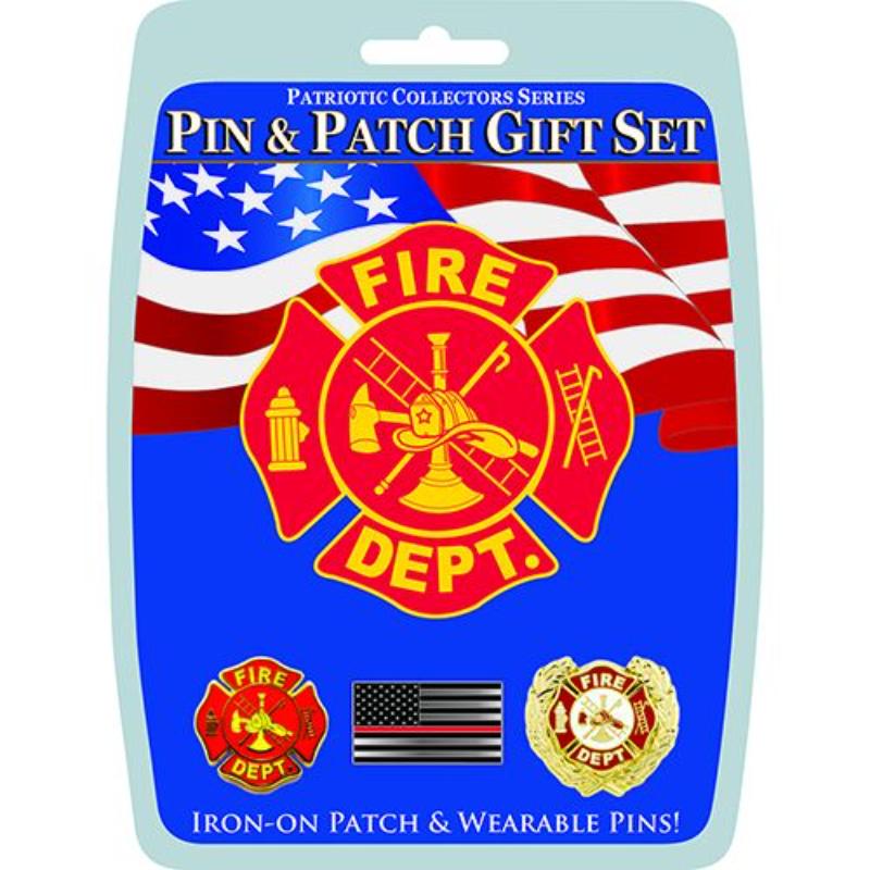 Picture of Eagle Emblems DIS0016 Gift Set - Fire Department - 3 Pins & 1 Patch
