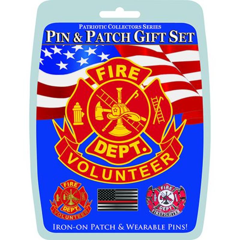 Picture of Eagle Emblems DIS0017 Gift Set - Fire Volunteer - 3 Pins & 1 Patch