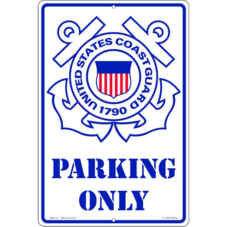 SG9115 Sign - U.S.Coast Guard, Parking - 12 x 18 in.