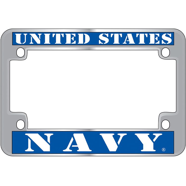 LP2990 Chrome License Plate Frame, USN - 5 x 7.25 in.