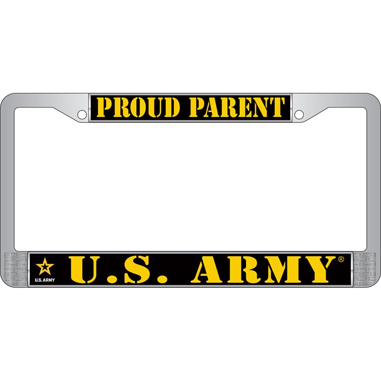 LP3818 Chrome License Plate Frame, Army, Proud Parent - 6 x 12 in.
