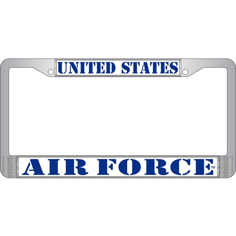 LP3920 Chrome License Plate Frame, USAF - 6 x 12 in.