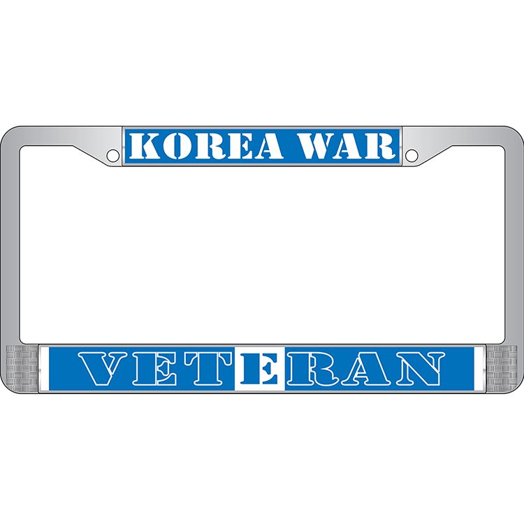 Picture of Eagle Emblems LP3969 Chrome License Plate Frame&#44; Korea Veteran - 6 x 12 in.