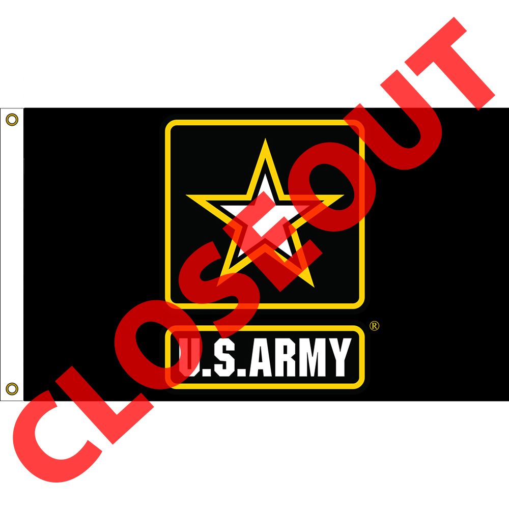 F3001 Flag - Army Logo, Poly-Cotton - 3 x 5 ft.