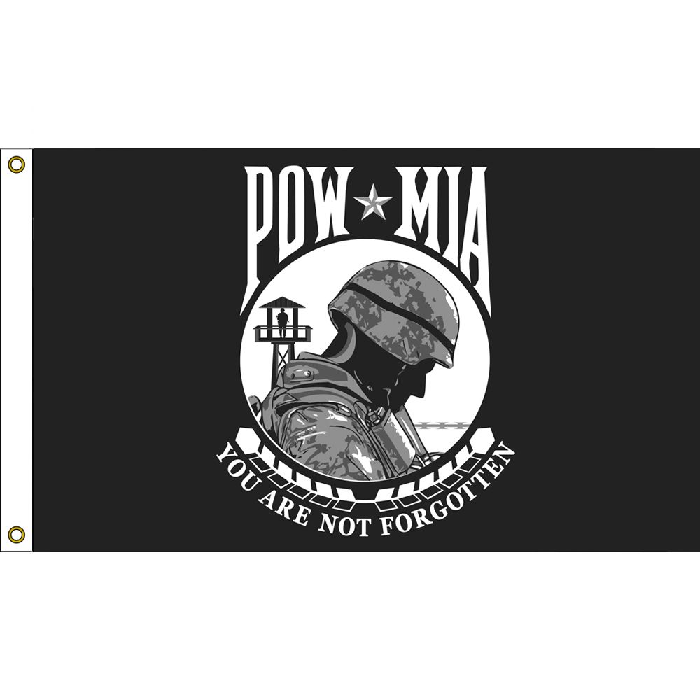 F3007 Flag - Pow Mia, Poly-Cotton - 3 x 5 ft.