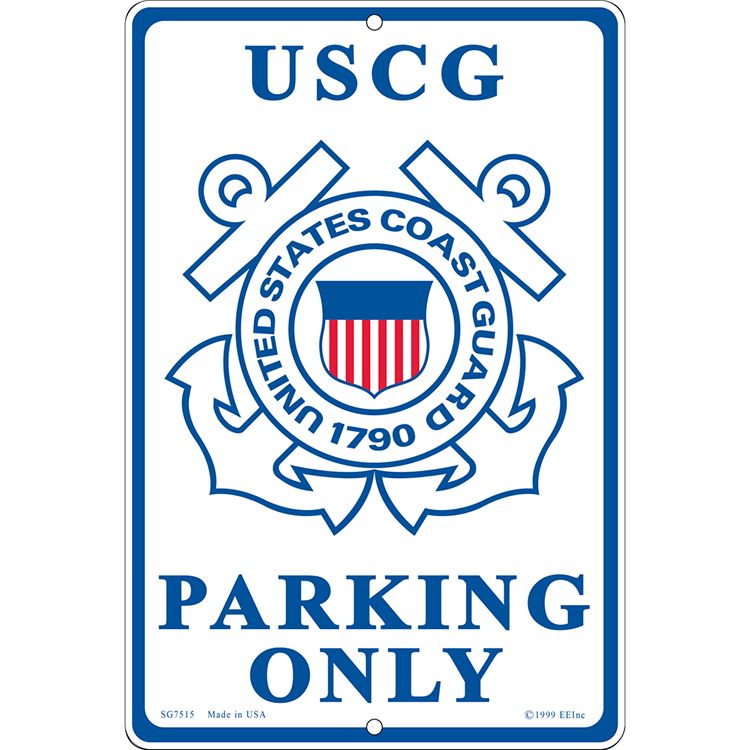 SG7515 Sign - U.S.Coast Guard, Parking - 8 x 12 in.