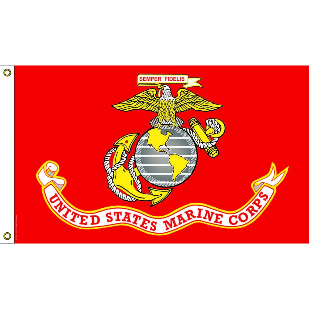 F3205-03 Flag - USMC - Nylon-Glow - 2 x 3 ft.