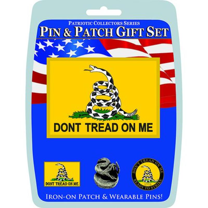 DIS0040 Gift Set - Dont Tread on Me - 3 Pins & 1 Patch
