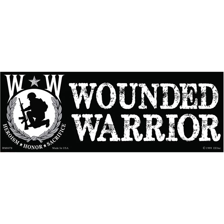 BM0078 Sticker - Wounded Warrior - 3.5 x 10 in.