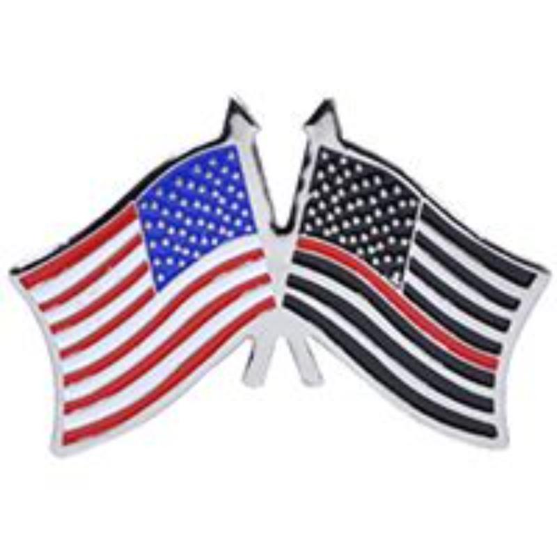P06941 Pin - USA & Fire Department - Red Line - 1.5 in.