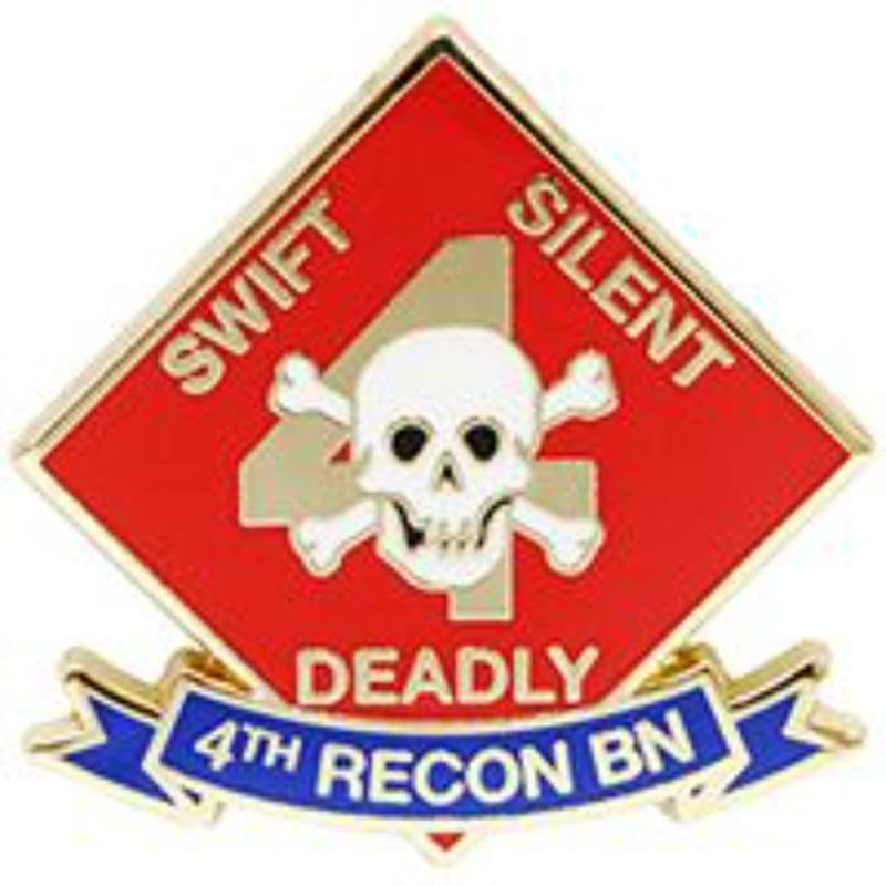 P14725 Pin - USMC, 4th Recon Battalion - 1 in.