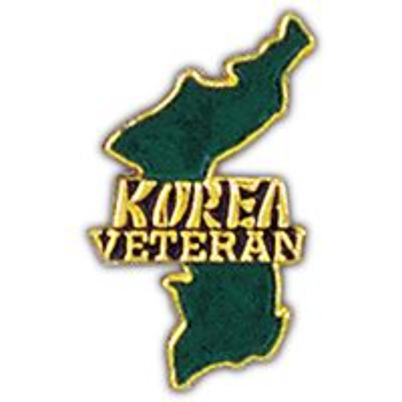 P14831 Pin - Korea, Map, Veteran - 1 in.