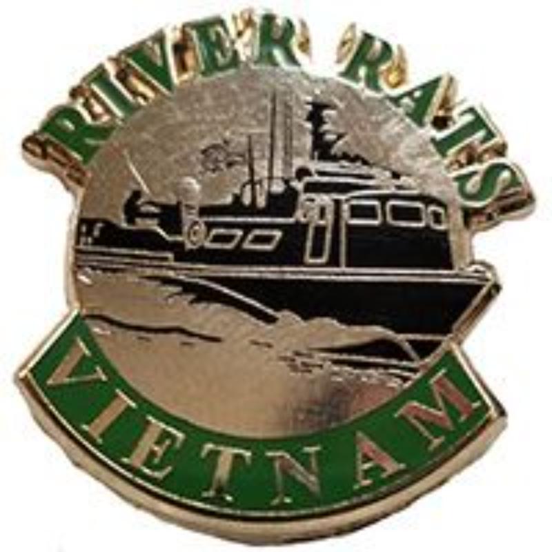 P14923 Pin - Vietnam, River Rats, Boat - 1 in.