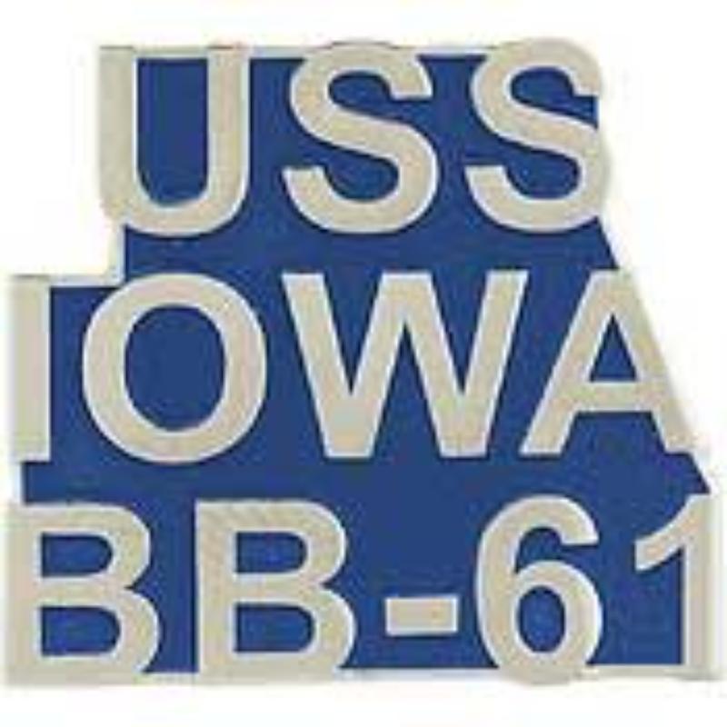 P14936 Pin - USS, Iowa - Script - 1 in.