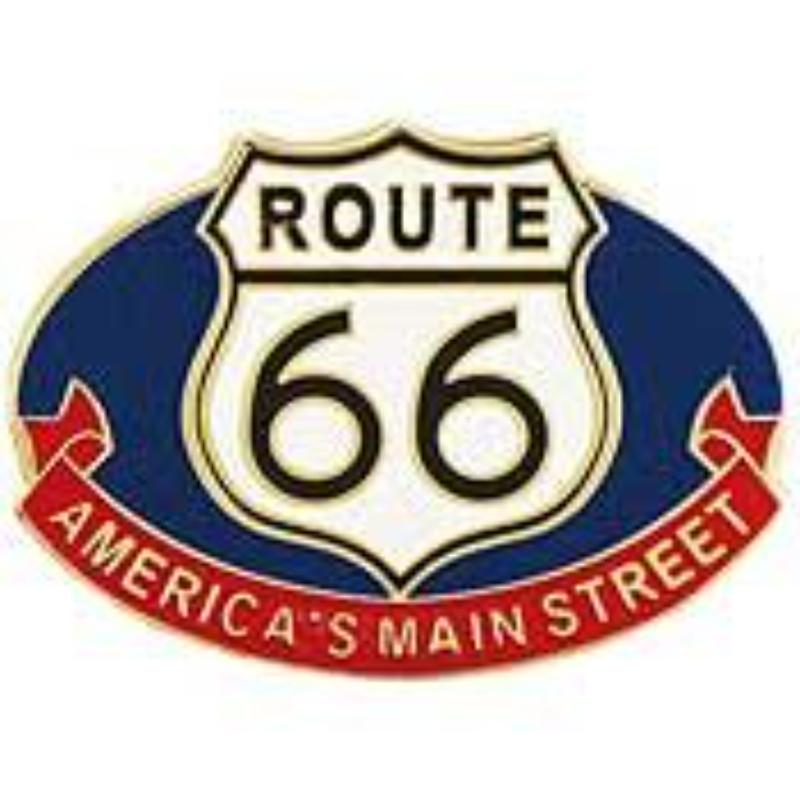 P06977 Pin - Route 66, Oval - 1.625 in.