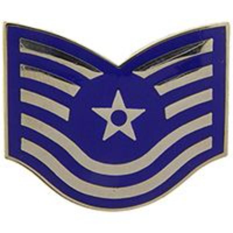USAF E6 Tech Sergeant Rank - Silver - 1.625 in. - Durable Design