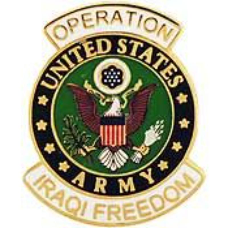 P15527 Pin - Iraqi Freedom, Army Logo - 1.625 in.