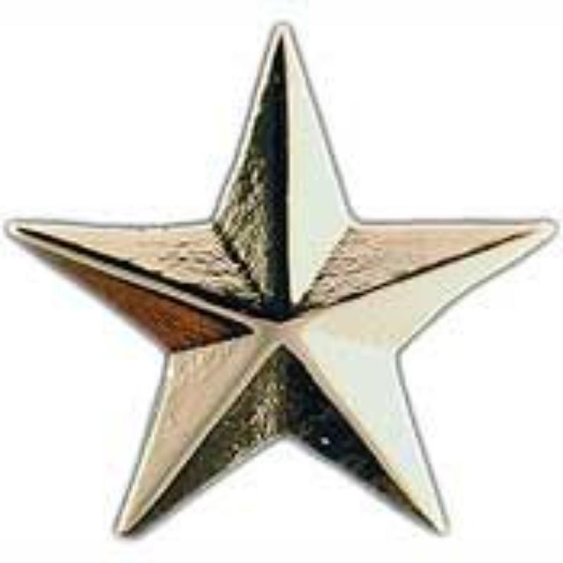 Army General Star Pin - Silver - 0.69 in. - Durable Military Insignia