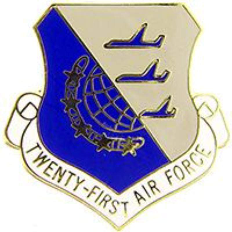 P15968 Pin - USAF, 21st, Shield - 1 in.