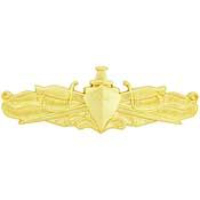 USN Surf Warfare Pin - Gold - 2.75 in. - Durable Military Design