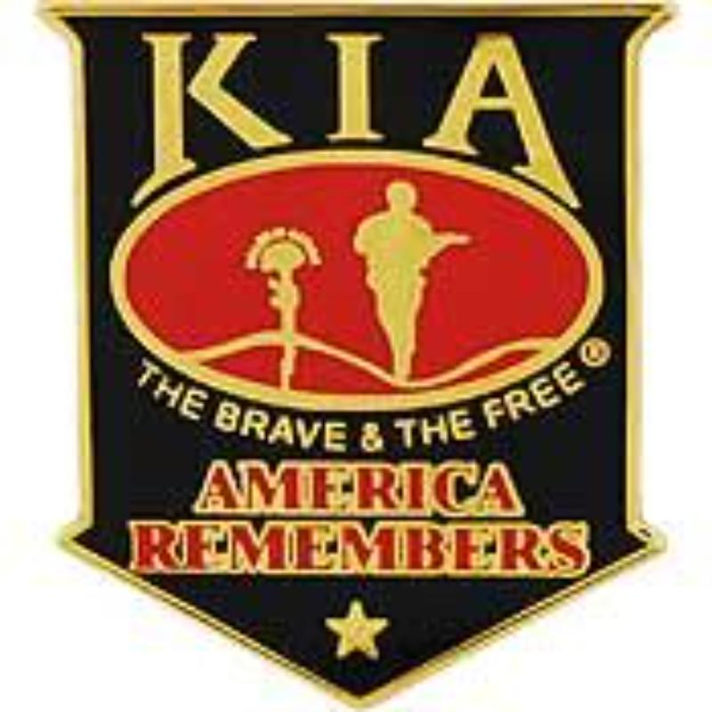 P40211 Pin - Kia, America Remembers - Black & Red - 1.5 in.