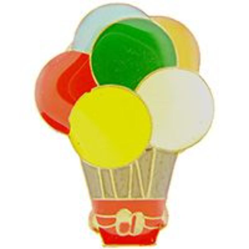 P60263 Pin - Balloons, In Bask - 1 in.