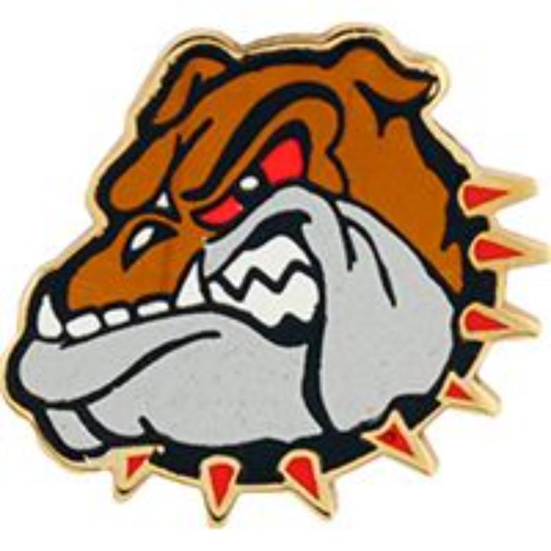 Bulldog Face Pin - Black - 1 in. - Durable Military Design