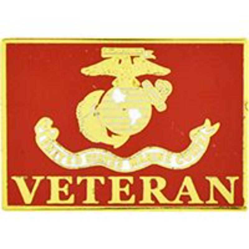 P62264 Pin - USMC, Flag, Veteran - 1 in.