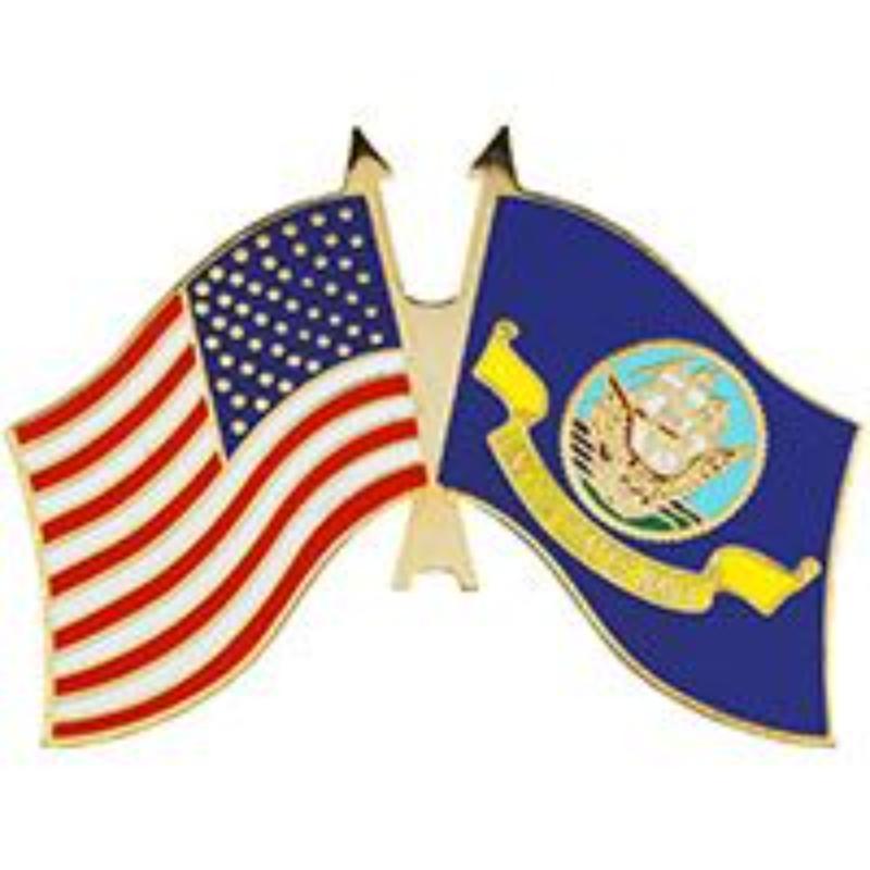 USN Flag Pin - Large - 1.25 in. - Durable Military Design